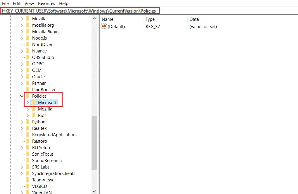 HKEY CURRENT USER Software Kebijakan Microsoft Windows CurrentVersion