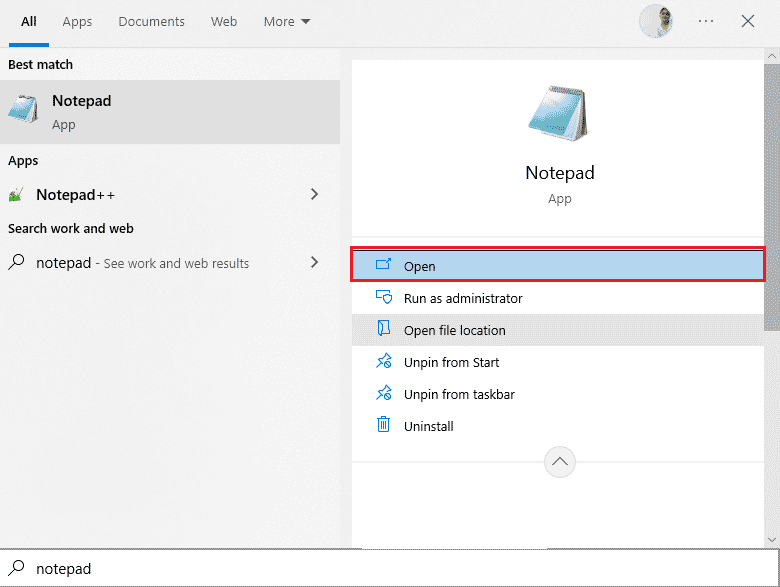 buka Notepad
