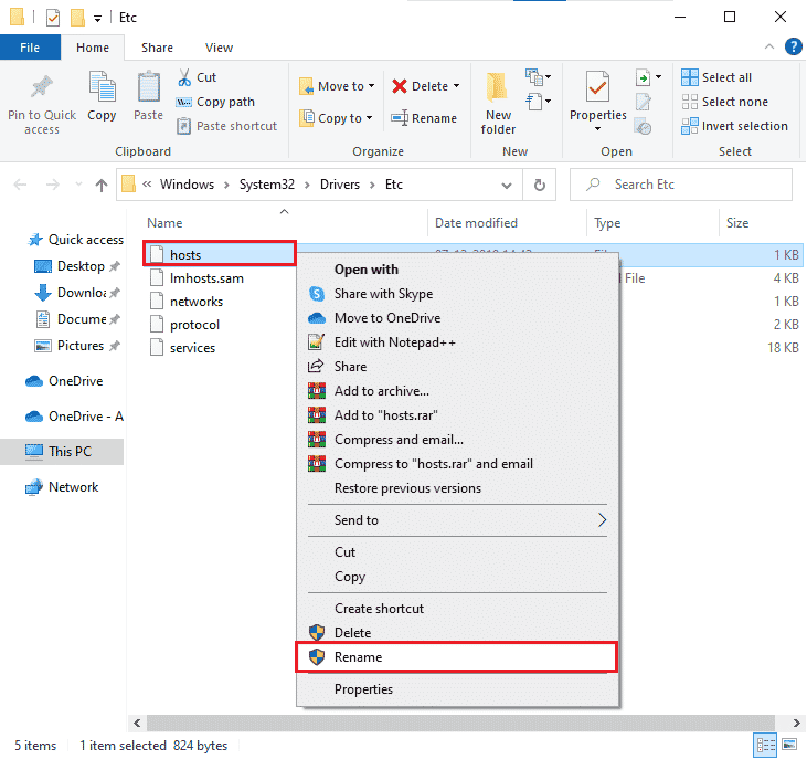 ganti nama file host yang ada menjadi hosts.old