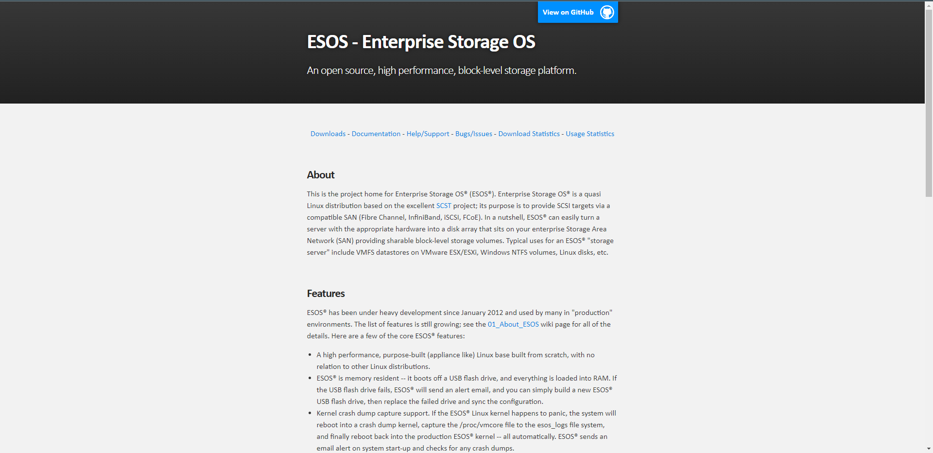 ESOS公式サイト。最高の無料NASソフトウェア