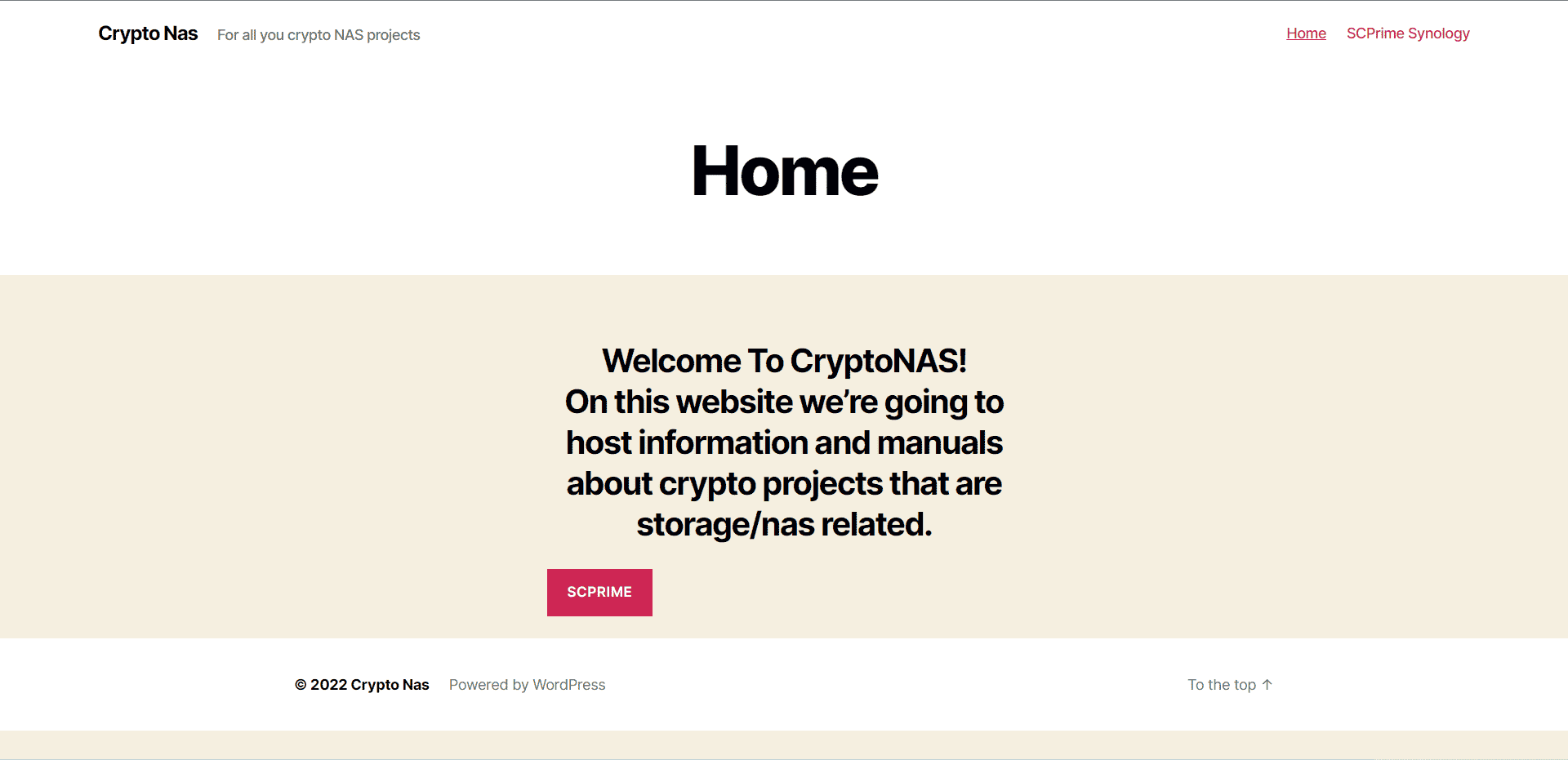 CryptoNAS公式ウェブサイト