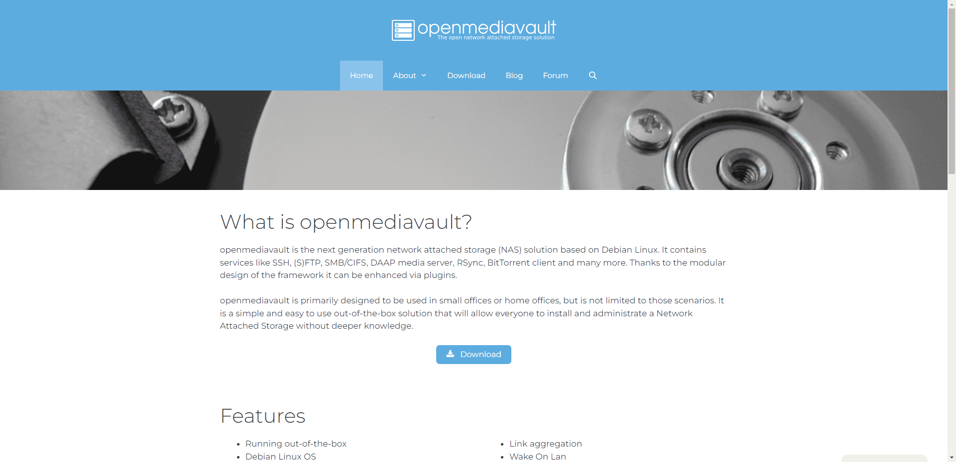 OpenMediaVault公式ウェブサイト