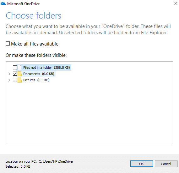 现在,检查要显示的文件夹 |如何使用 OneDrive:Microsoft OneDrive 入门