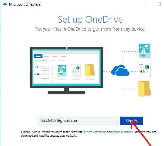 输入上面创建的 Microsoft 电子邮件地址,然后单击登录