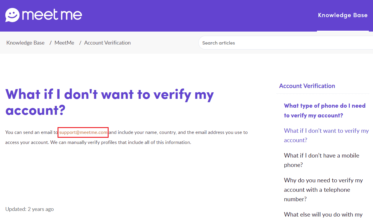 Verifikasi Akun MeetMe | Bagaimana Cara Memulihkan Akun MeetMe Saya