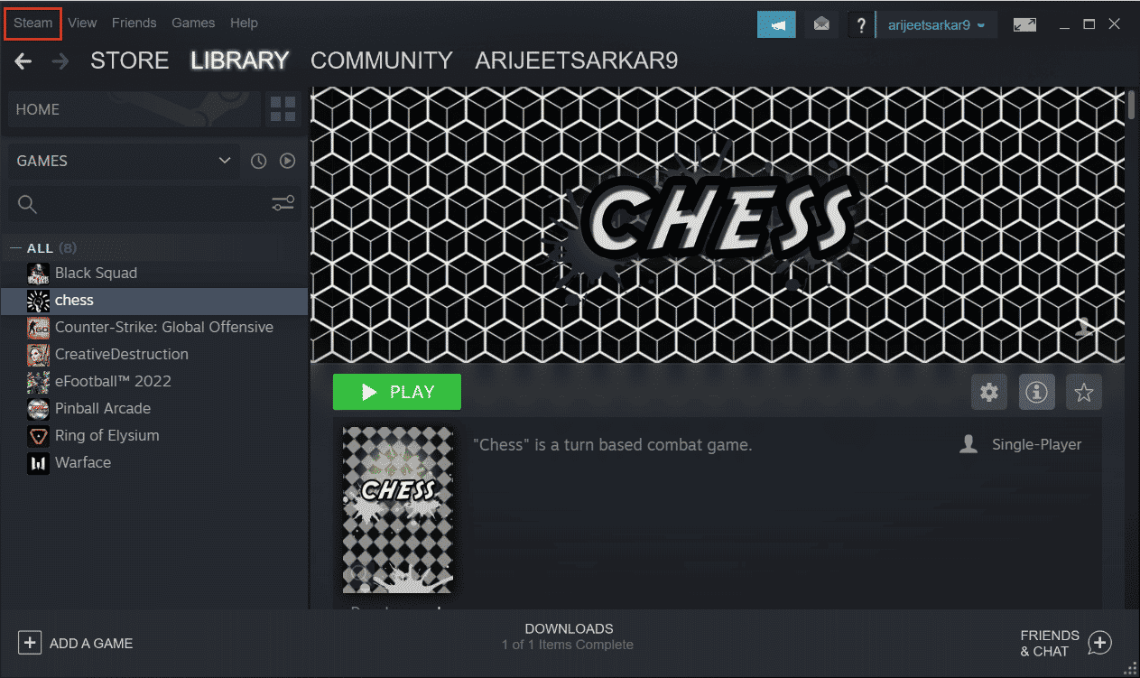 faceți clic pe opțiunea Steam. Remediați blocarea Witcher 3 pe Windows 10