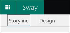 Butonul Storyline pe Sway