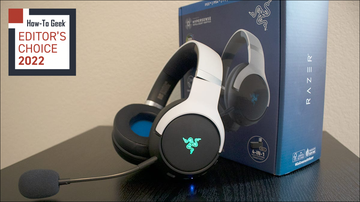 Zestaw słuchawkowy Razer Kaira Pro z Chroma RGB w kolorze zielonym na tle pudełka produktu.