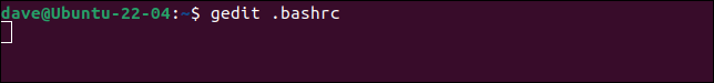 エディターで.bashrcファイルを開く