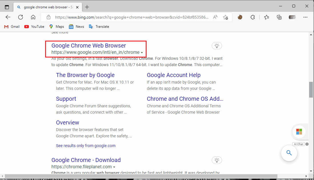 wybierz przeglądarkę internetową Google Chrome