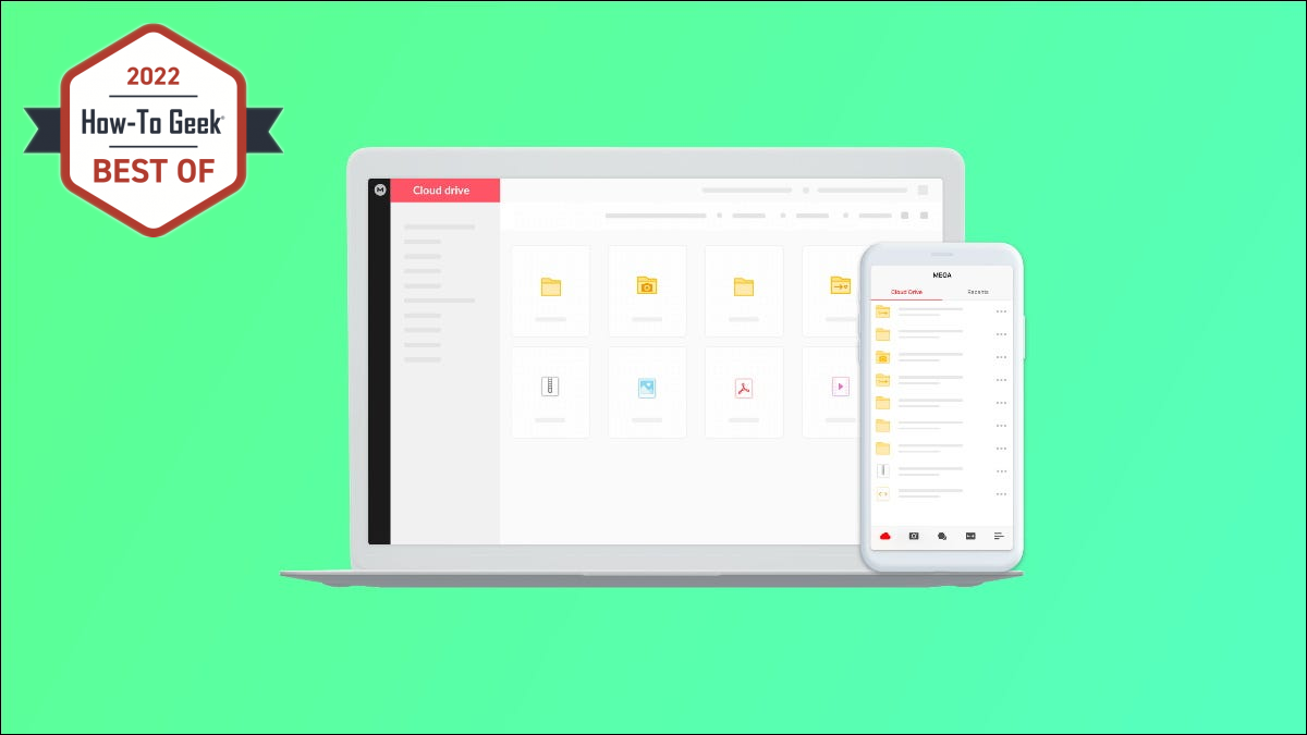 MEGA-Grafik auf grünem Hintergrund