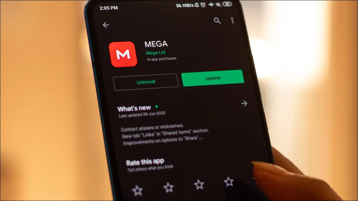 MEGA-App auf dem Telefon