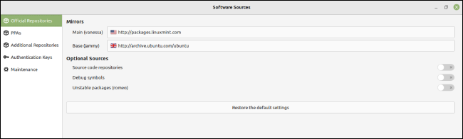 Linux MInt Vanessa - Selecție îmbunătățită a sursei software