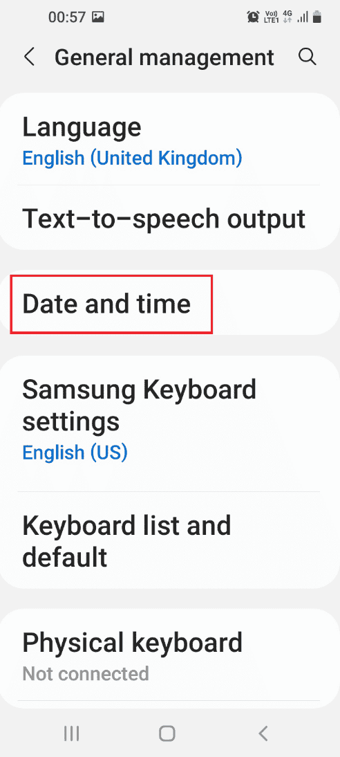 Stuknij w zakładkę Data i godzina