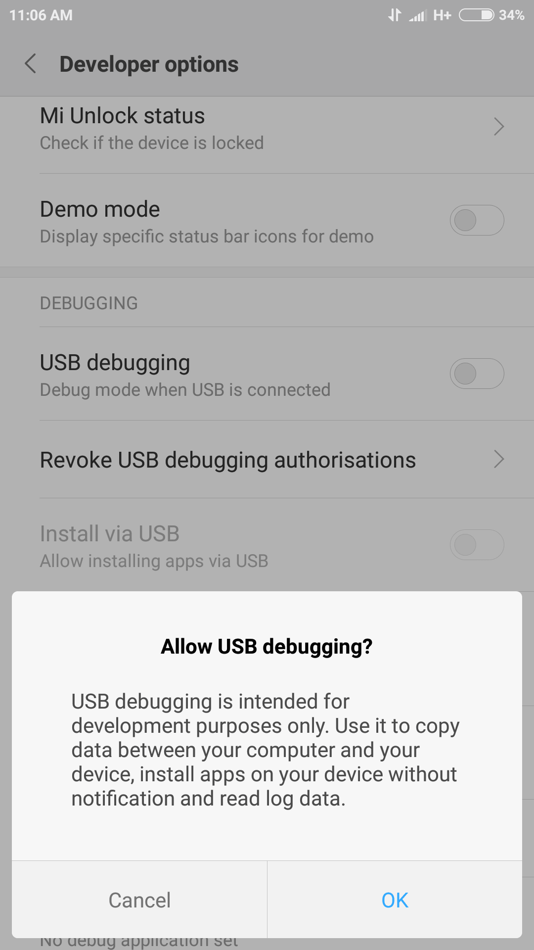 AndroidフォンでUSBデバッグを有効にする