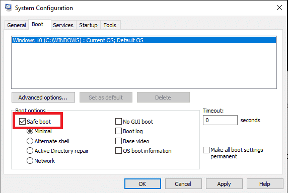 Effectuez un démarrage propre. Correction de l'erreur OneDrive 0x8004de40 dans Windows 10