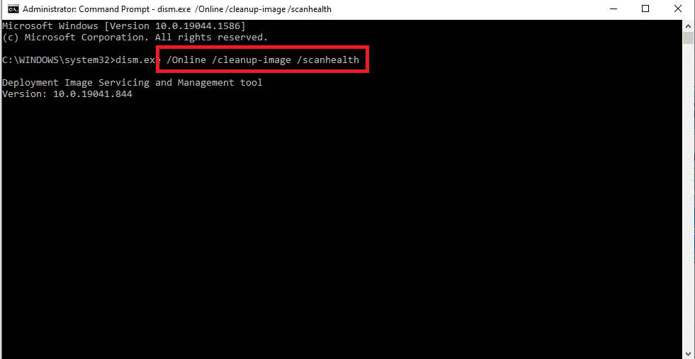 Exécutez l'outil DISM. Correction de l'erreur OneDrive 0x8004de40 dans Windows 10