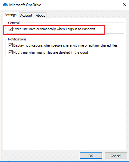 décochez l'option Démarrer OneDrive automatiquement lorsque je me connecte à Windows