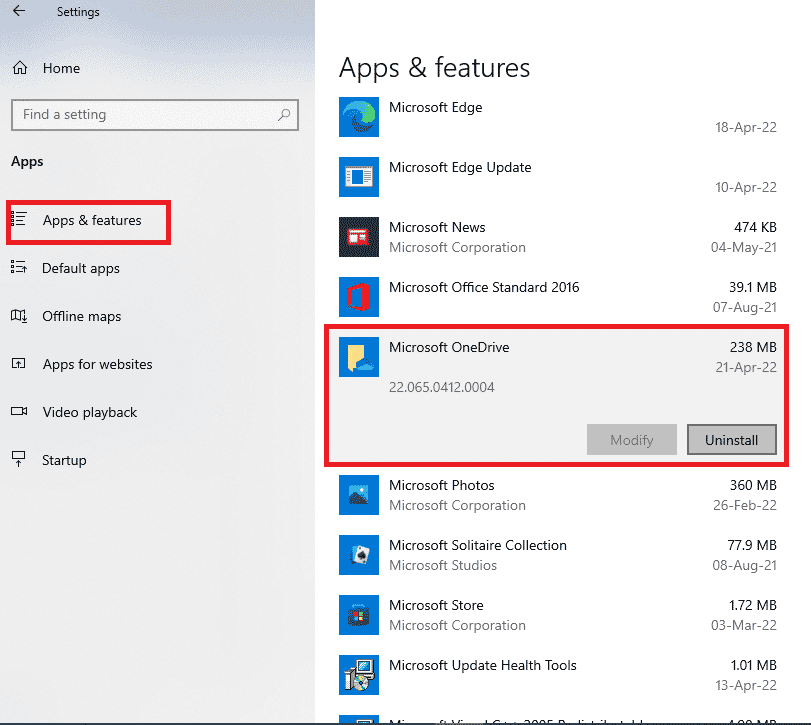 cliquez sur l'application Microsoft OneDrive