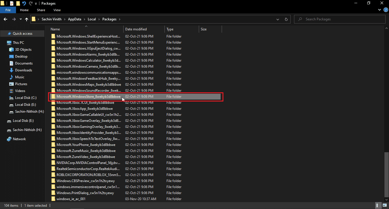 fare doppio clic su microsoft.windowsstore 8wekyb3d8bbwe