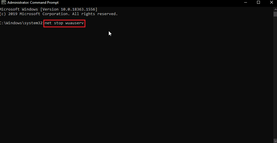 digitare net stop wuauserv. Correggi il codice di errore 0x80d0000a in Windows 10