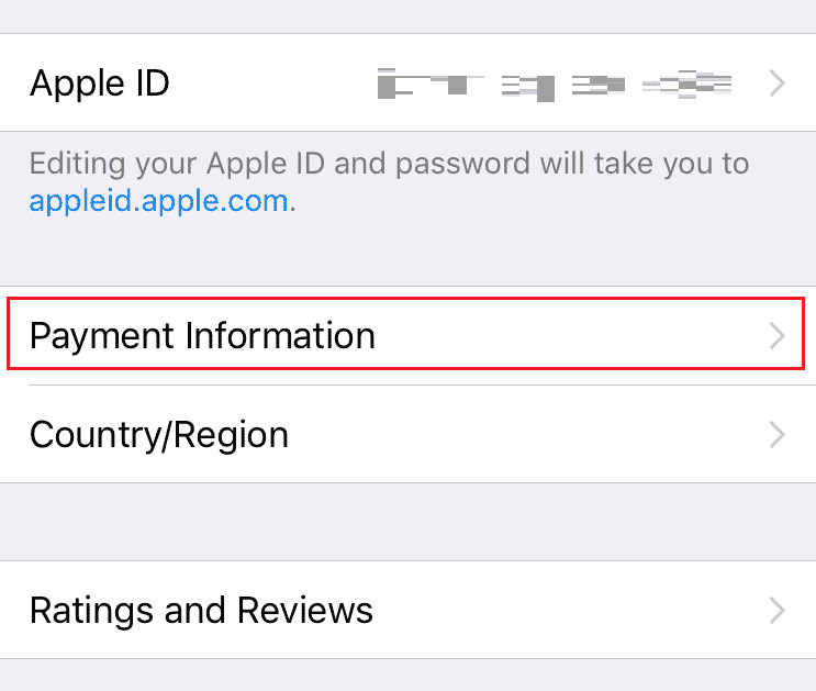 [支払い情報] をタップして、Apple ID のパスワードを入力します | Apple IDからクレジットカードを削除する方法