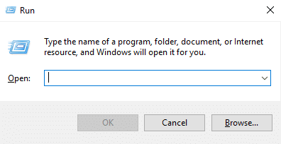 Windowsキー+ Rを使用して実行コマンドを開きます
