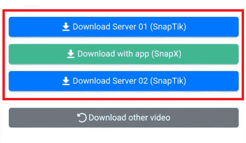 Scegli i server desiderati per scaricare il video
