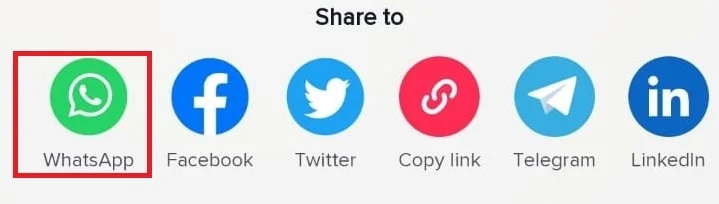 Tocca l'icona di WhatsApp e seleziona i contatti con cui condividere il video | Come salvare il tuo video su TikTok senza pubblicare