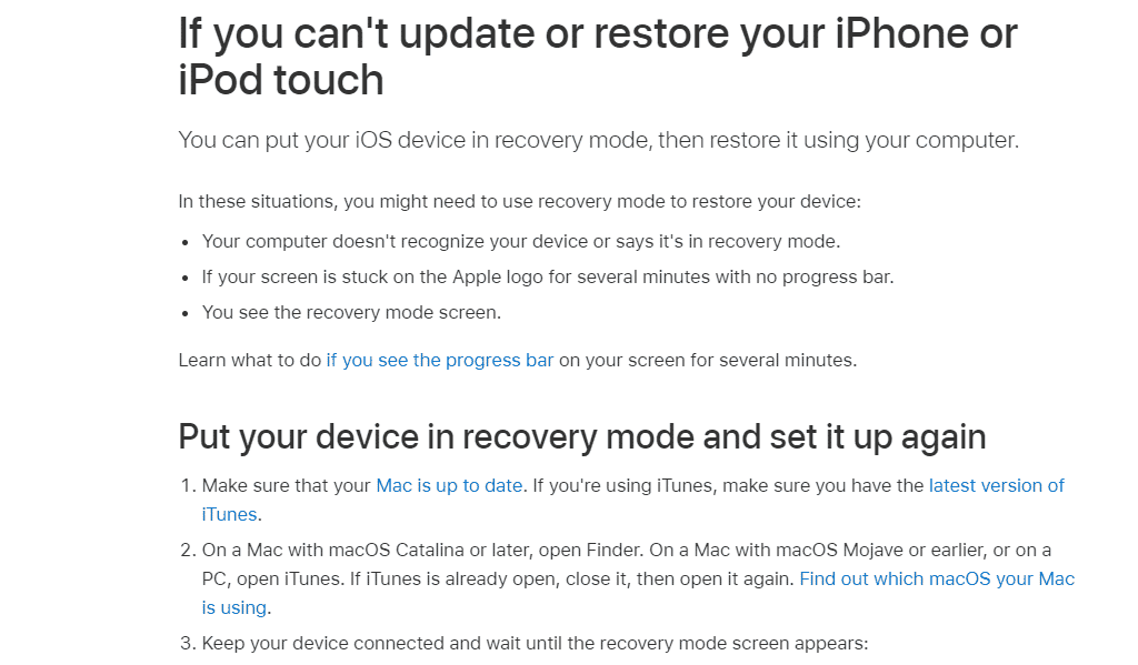 Utilisez le mode de récupération. Façons de réparer une mise à jour est nécessaire pour activer l'iPhone