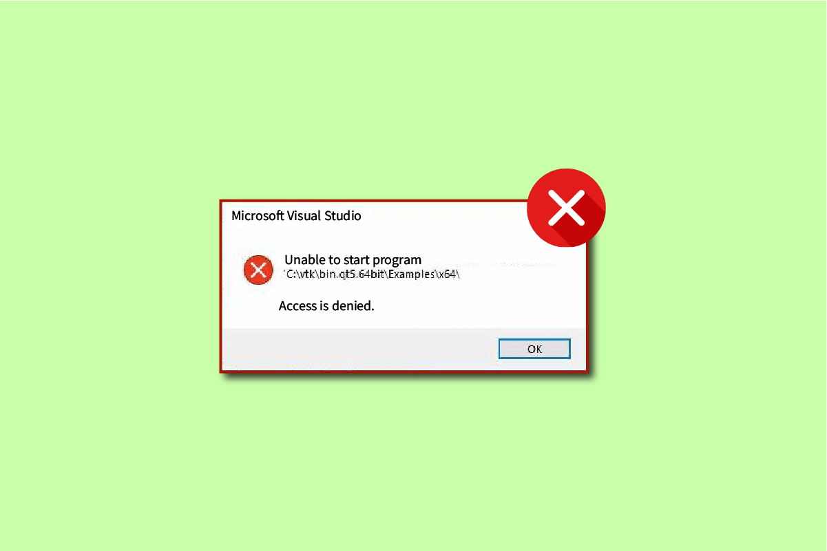 Visual Studio 액세스가 거부된 프로그램을 시작할 수 없는 문제 수정
