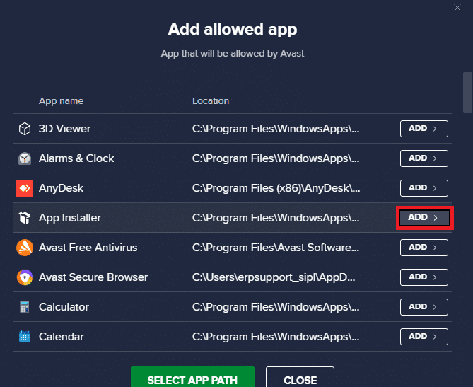 추가를 클릭하십시오. Visual Studio 액세스가 거부된 프로그램을 시작할 수 없는 문제 수정