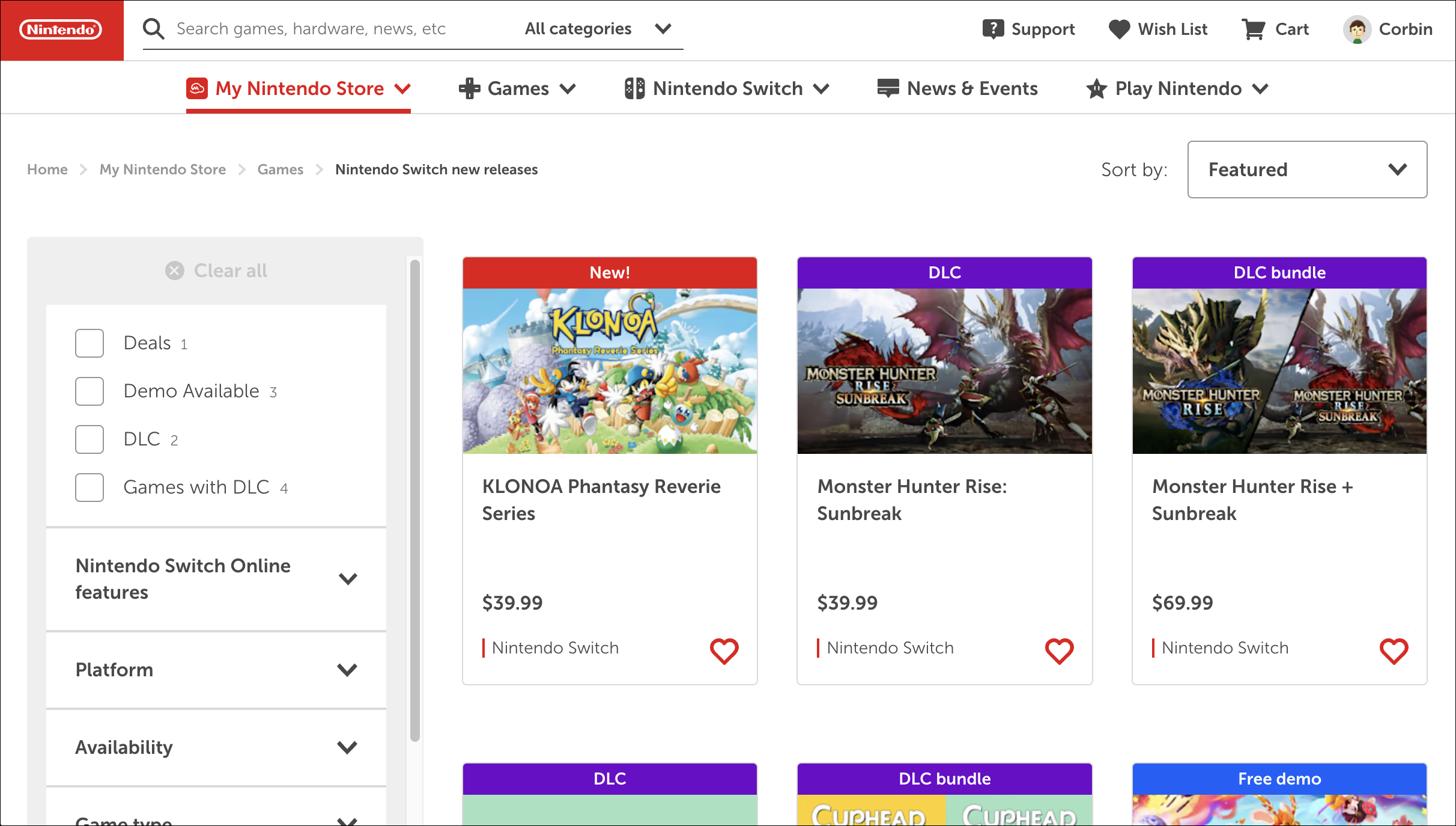 Изображение Nintendo eShop