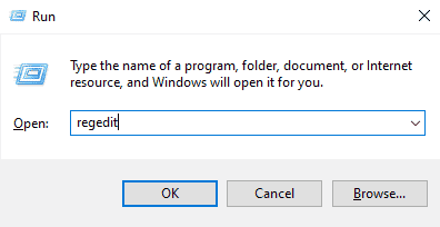 Saat menjalankan prompt ketik regedit