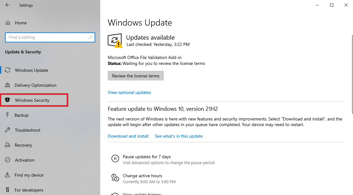 fare clic su sicurezza di Windows. Correggi l'errore BitTorrent a cui il processo non può accedere in Windows 10