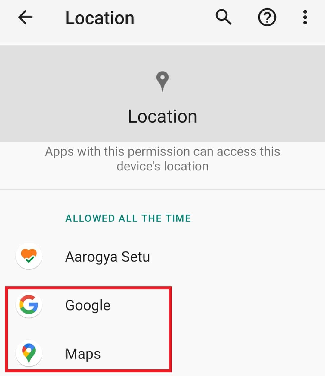 Google とマップでは常に許可されています。 Android での Sling TV Down エラー 4-402 の修正