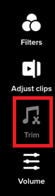 اضغط على خيار Trim