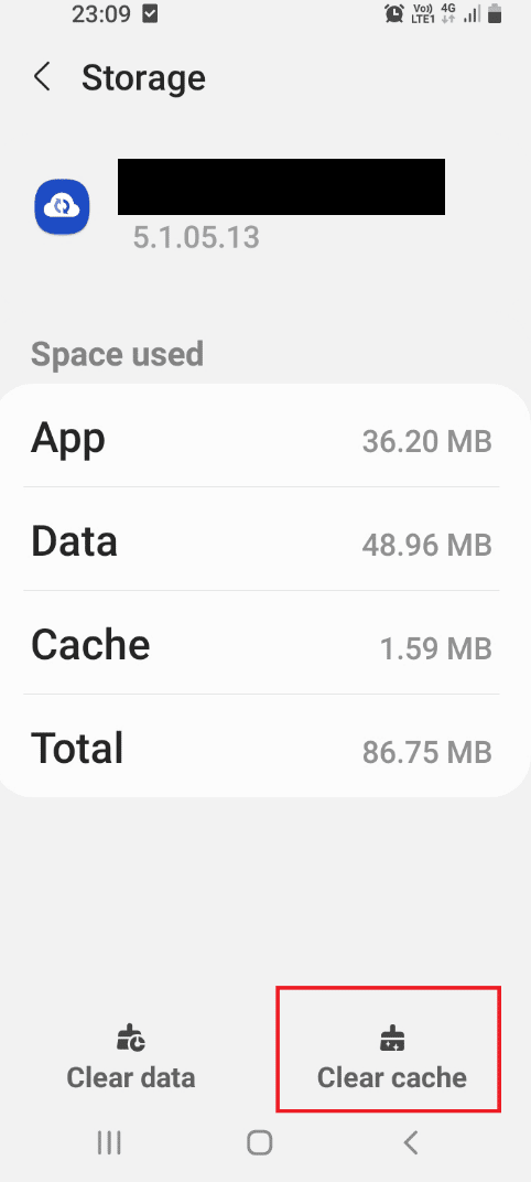 Ketuk opsi Hapus cache