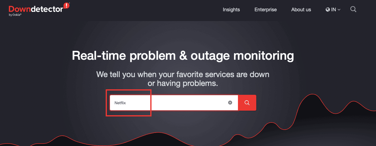 Accédez à downdetector et recherchez netflix