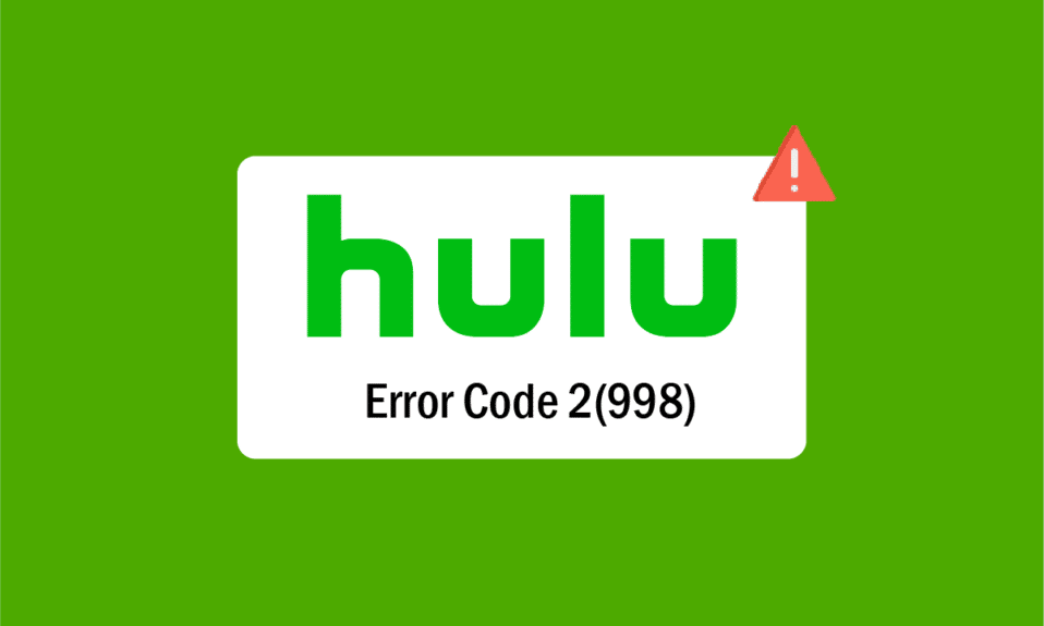 Hulu Hata Kodu 2 998'i Düzeltin