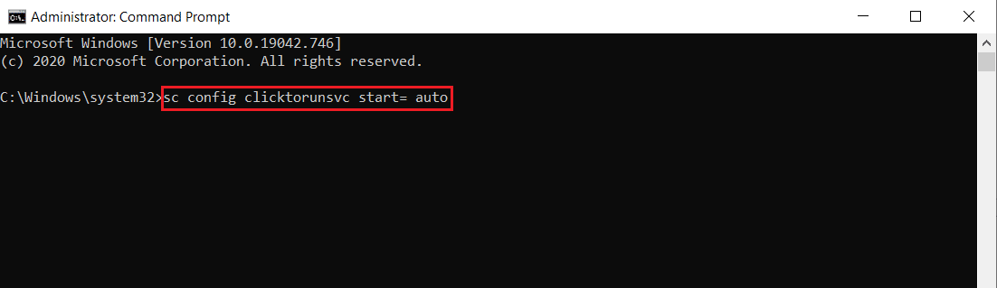 Ejecute el comando. Arreglar el código de error de Office 1058 13 en Windows 10
