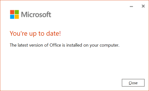 Asegúrese de que la versión de Office esté actualizada