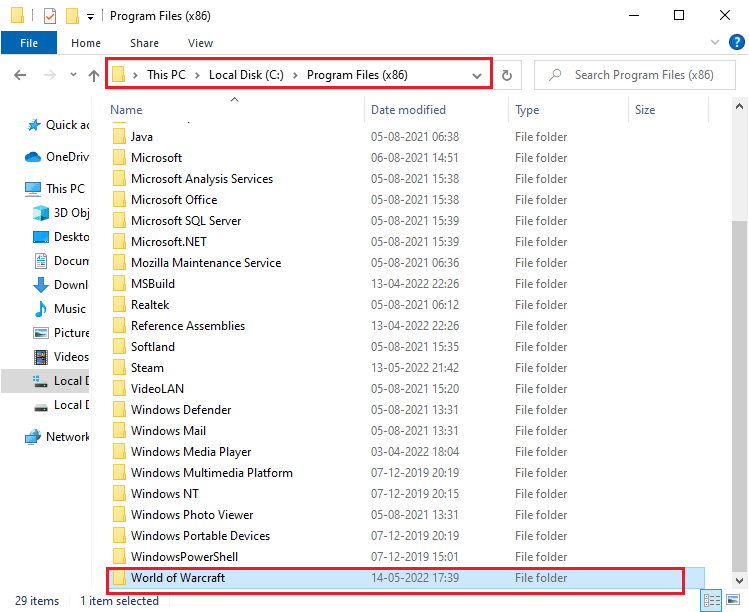 นำทางไปยัง C Program Files 86 ตำแหน่ง World of Warcraft แก้ไขข้อผิดพลาด World of Warcraft 51900101 ใน Windows 10