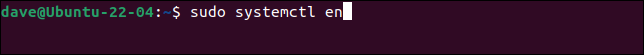 Uso de la finalización de pestañas con systemctl enable