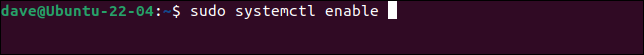 "เปิดใช้งาน" เติมข้อความอัตโนมัติสำหรับคำสั่ง systemctl