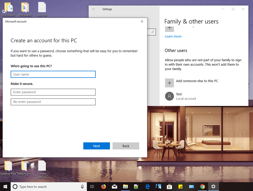 Windows10でローカルユーザーアカウントを作成する方法