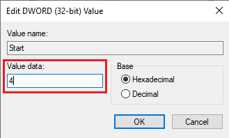 Modificare i dati del valore in 4