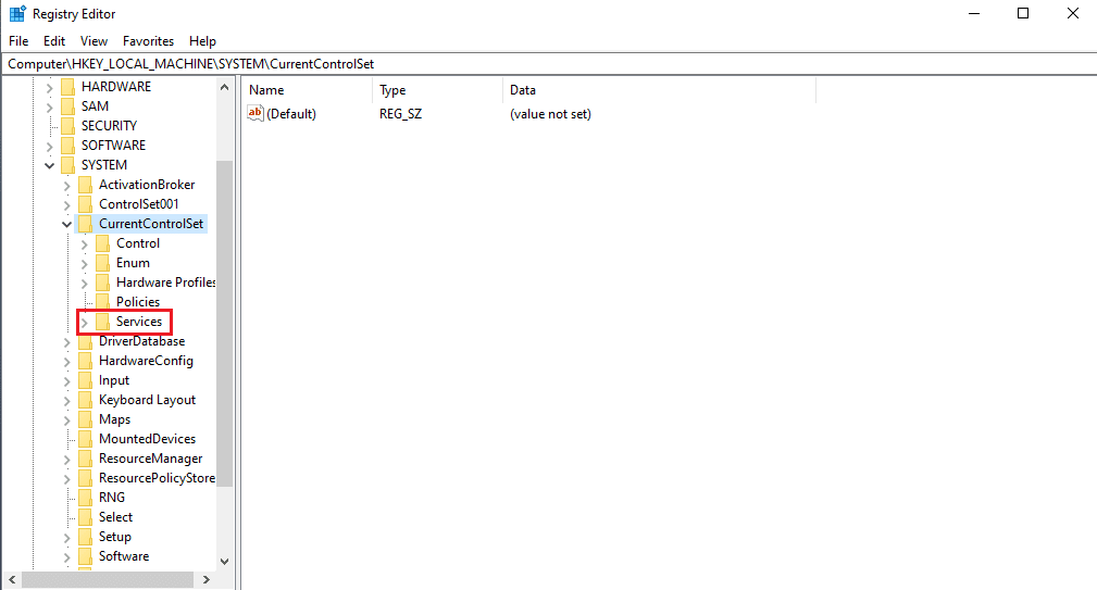 导航并单击服务文件夹。修复 Windows 10 中的 vds 提供程序错误代码 490 01010004