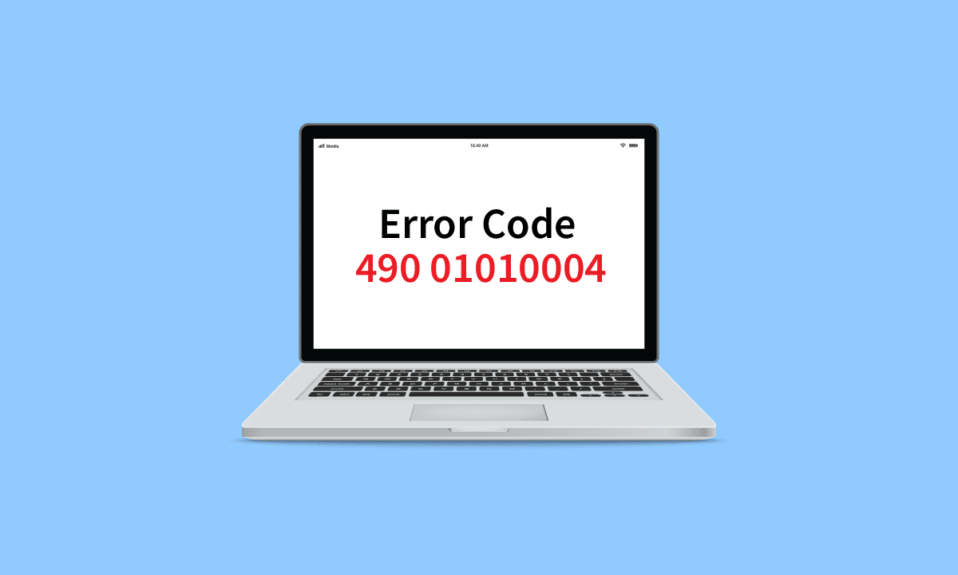 Solucionar el código de error 490 01010004 en Windows 10