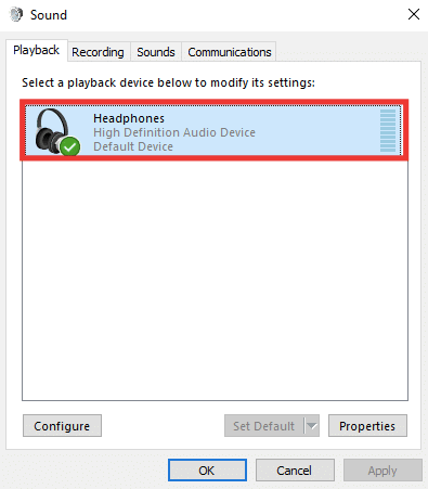 fare doppio clic sulla cuffia o sul dispositivo audio